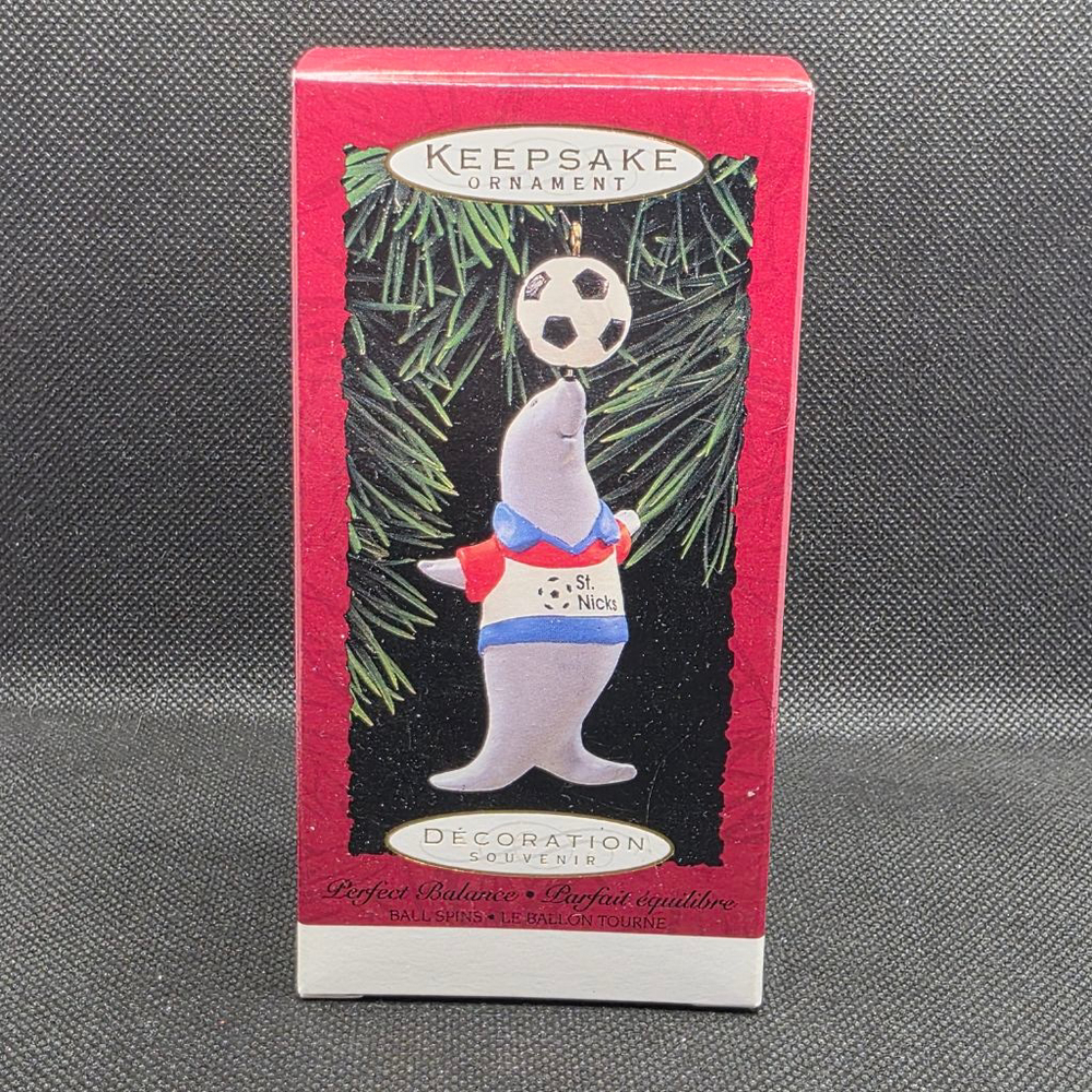 Hallmark Keepsake Ornament Perfect Balance Soccer Seal St. Nicks. Vintage